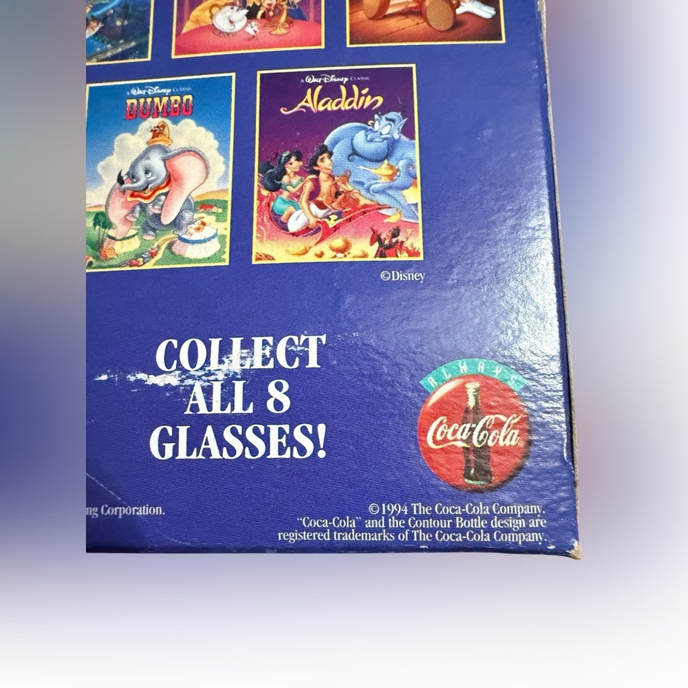 Walt Disney Classic Collector Series Coca Cola Glasses Lot 5 1990s - Picture 8 of 13